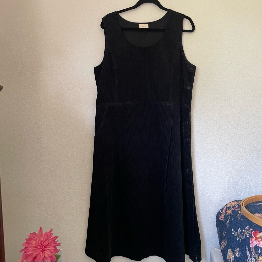 Poetry Black Sleeveless Corduroy Dress, Size 10